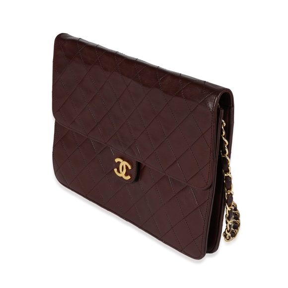 Chanel Vintage Burgundy Quilted Lambskin Single Flap Bag - Picture 2 of 8